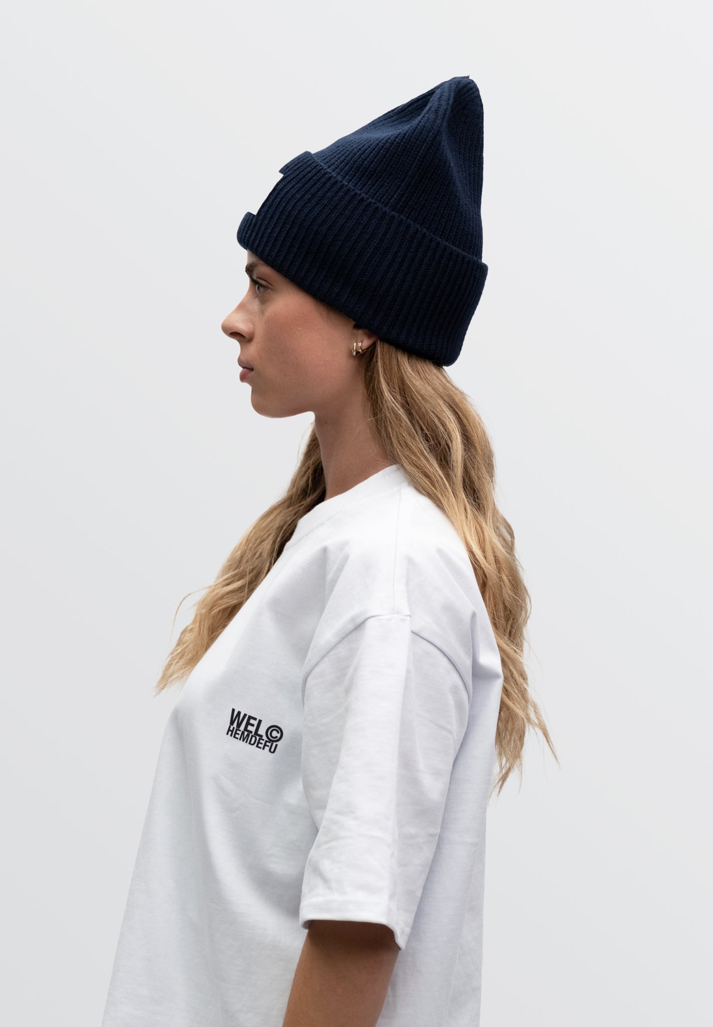 Classic Beanie Dunkel Blau Oversized