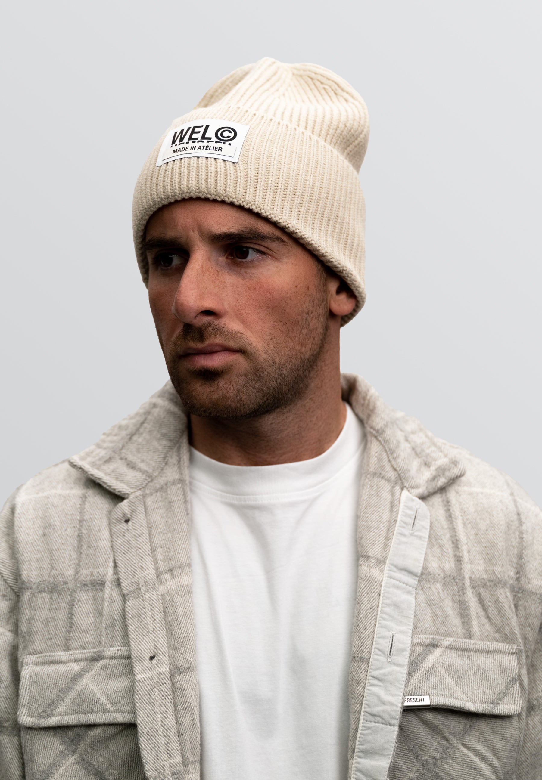 Classic Beanie Beige Oversized