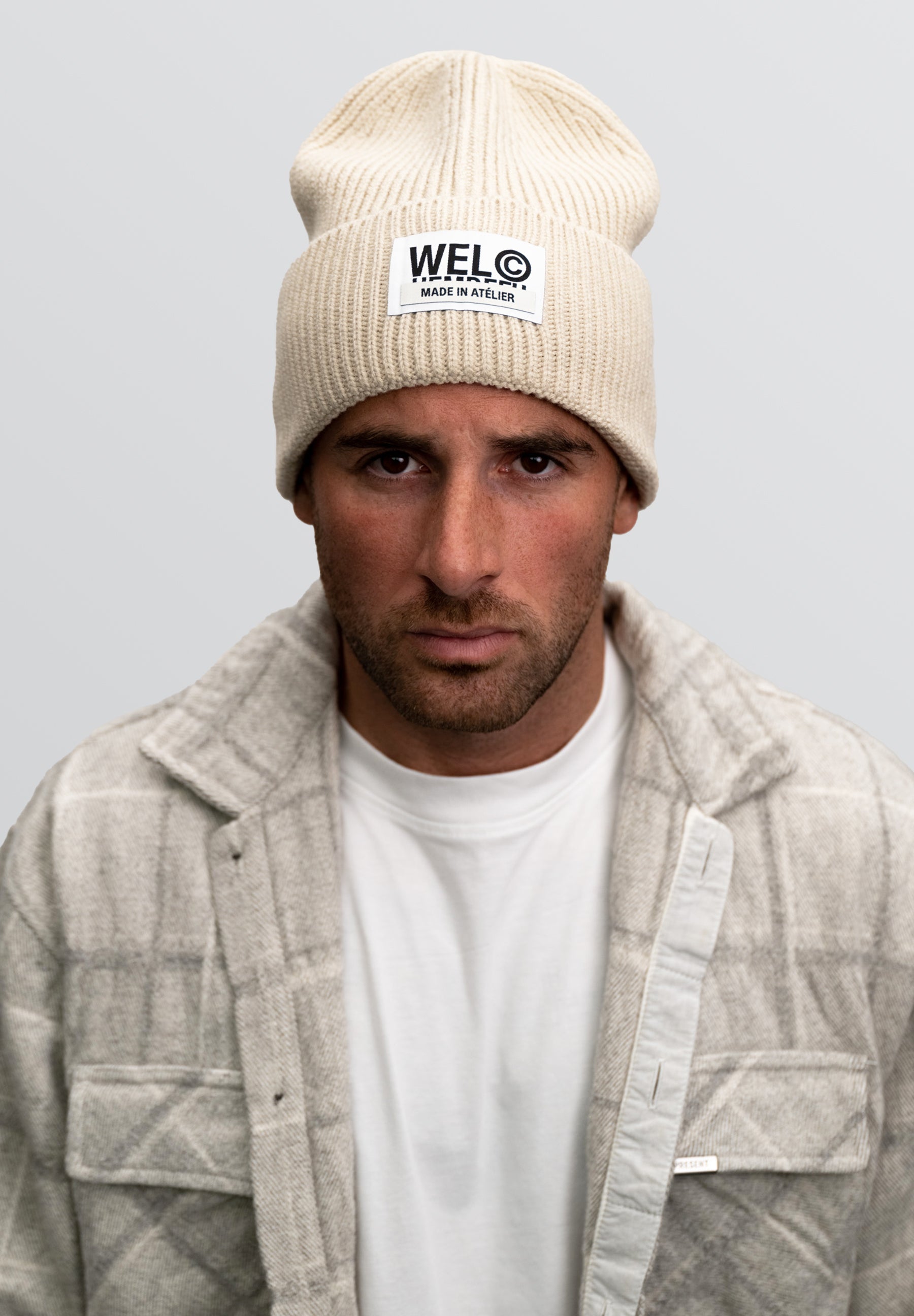 Classic Beanie Beige Oversized