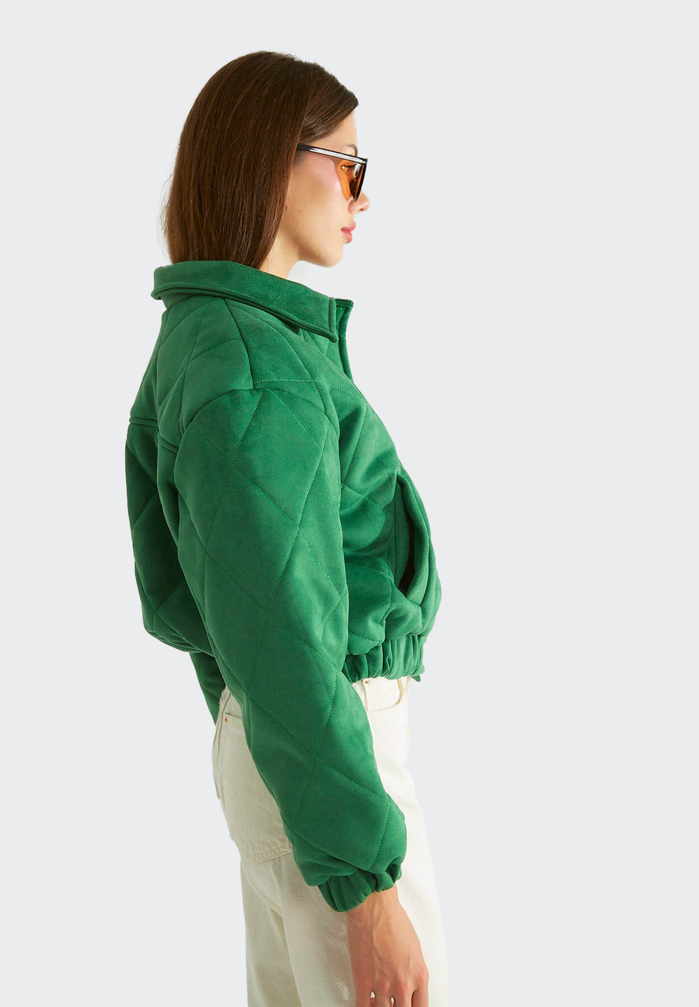 Grüne Steppjacke