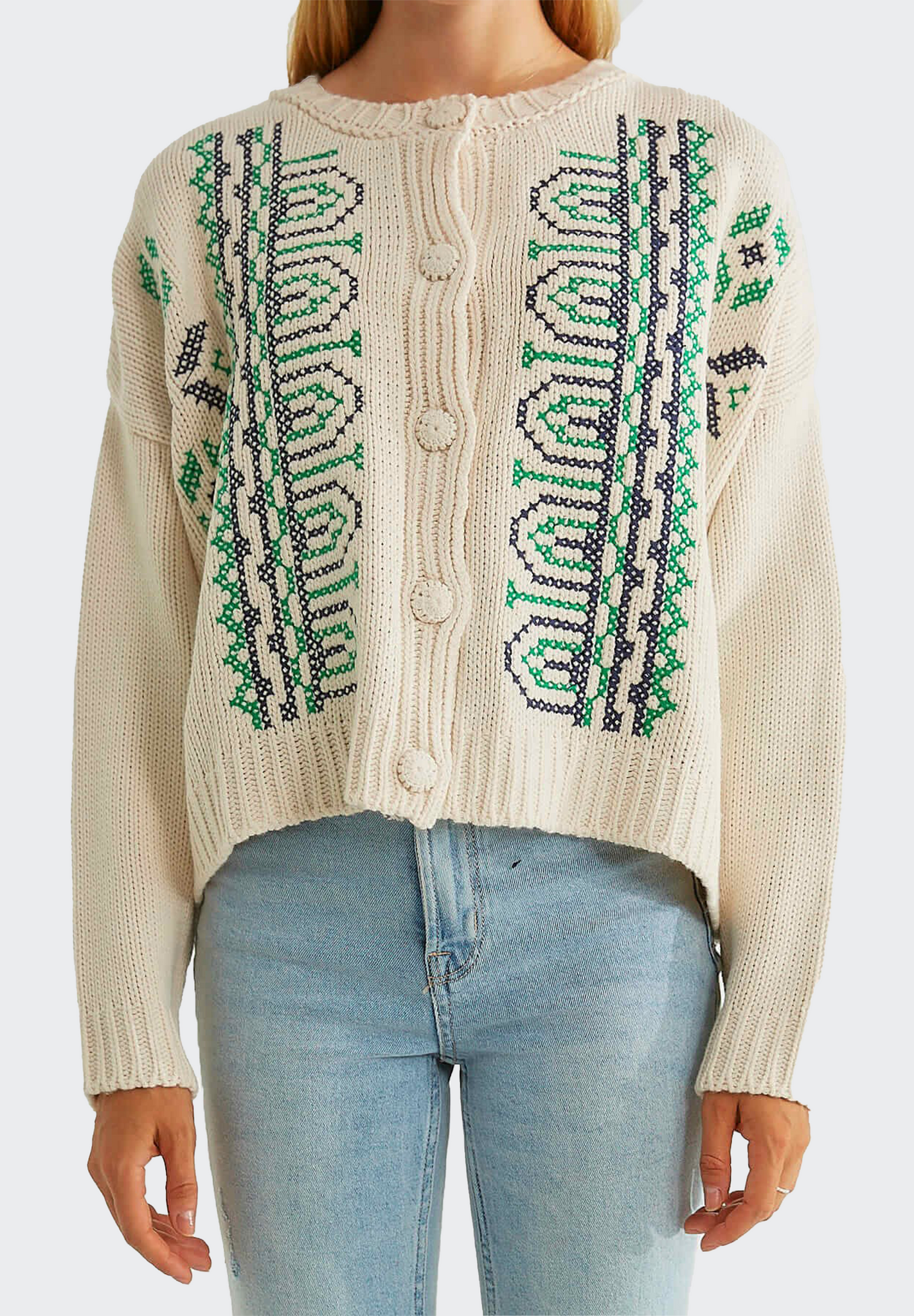 Strickpullover mit Mosaikmuster