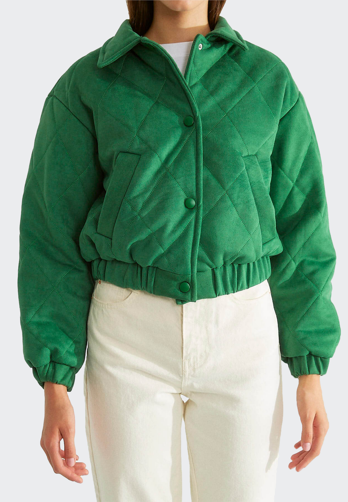 Grüne Steppjacke