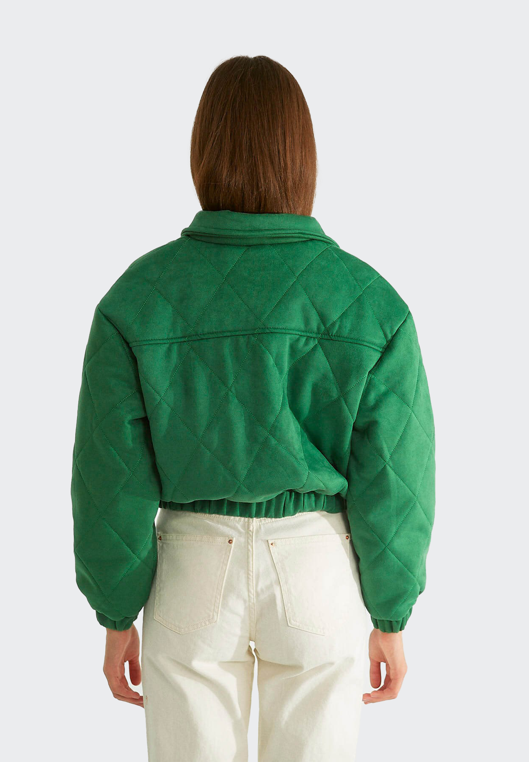 Grüne Steppjacke